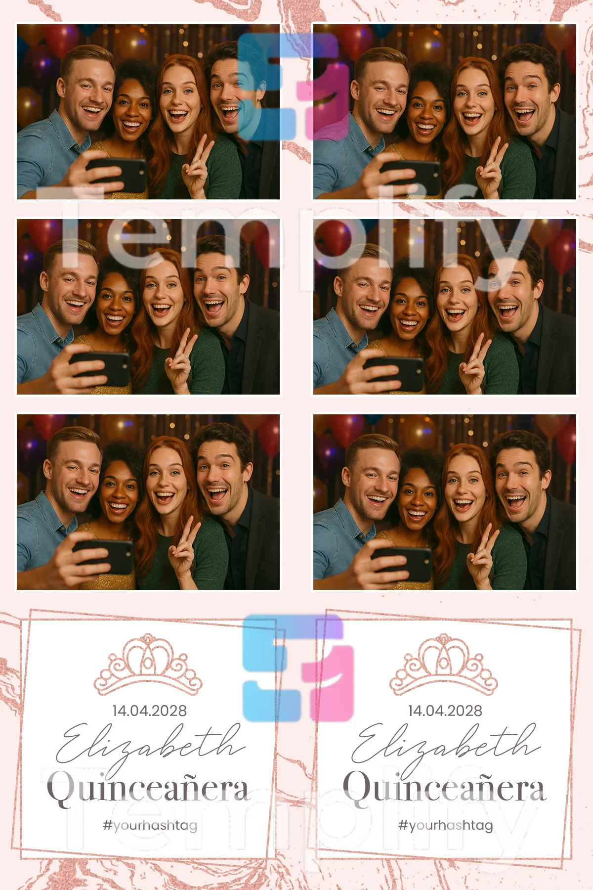 Quinceañera photo booth template