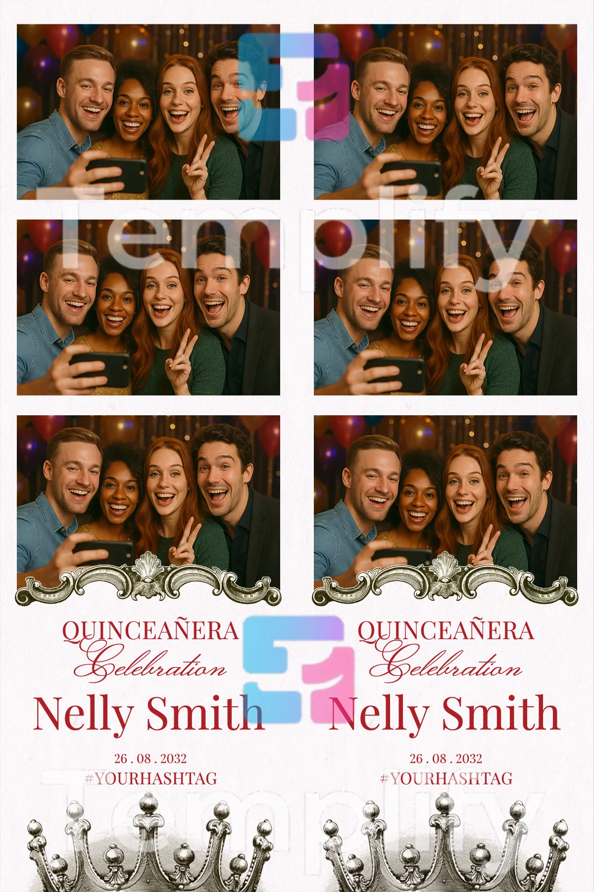 Quinceañera photo booth template