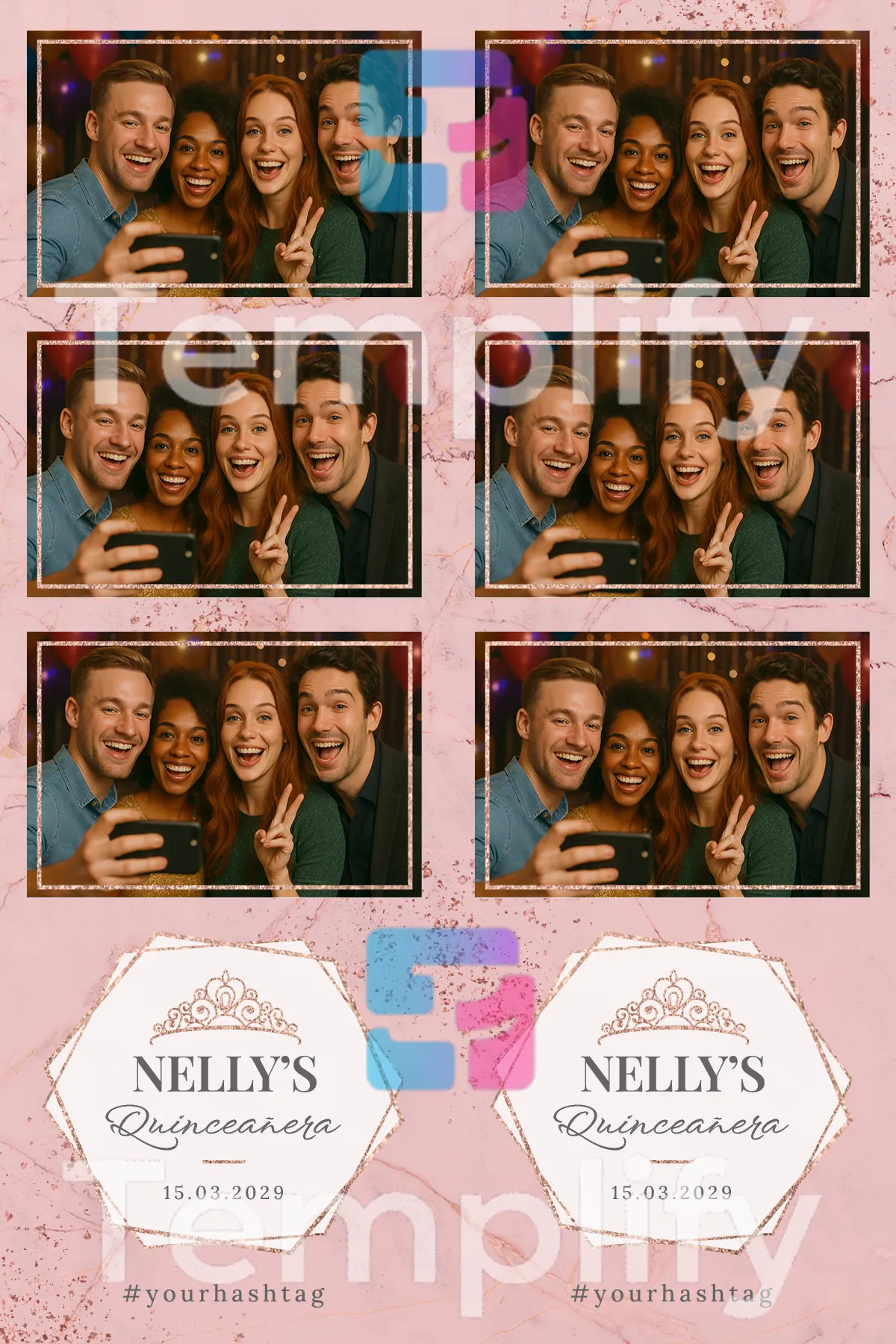 Quinceañera photo booth template