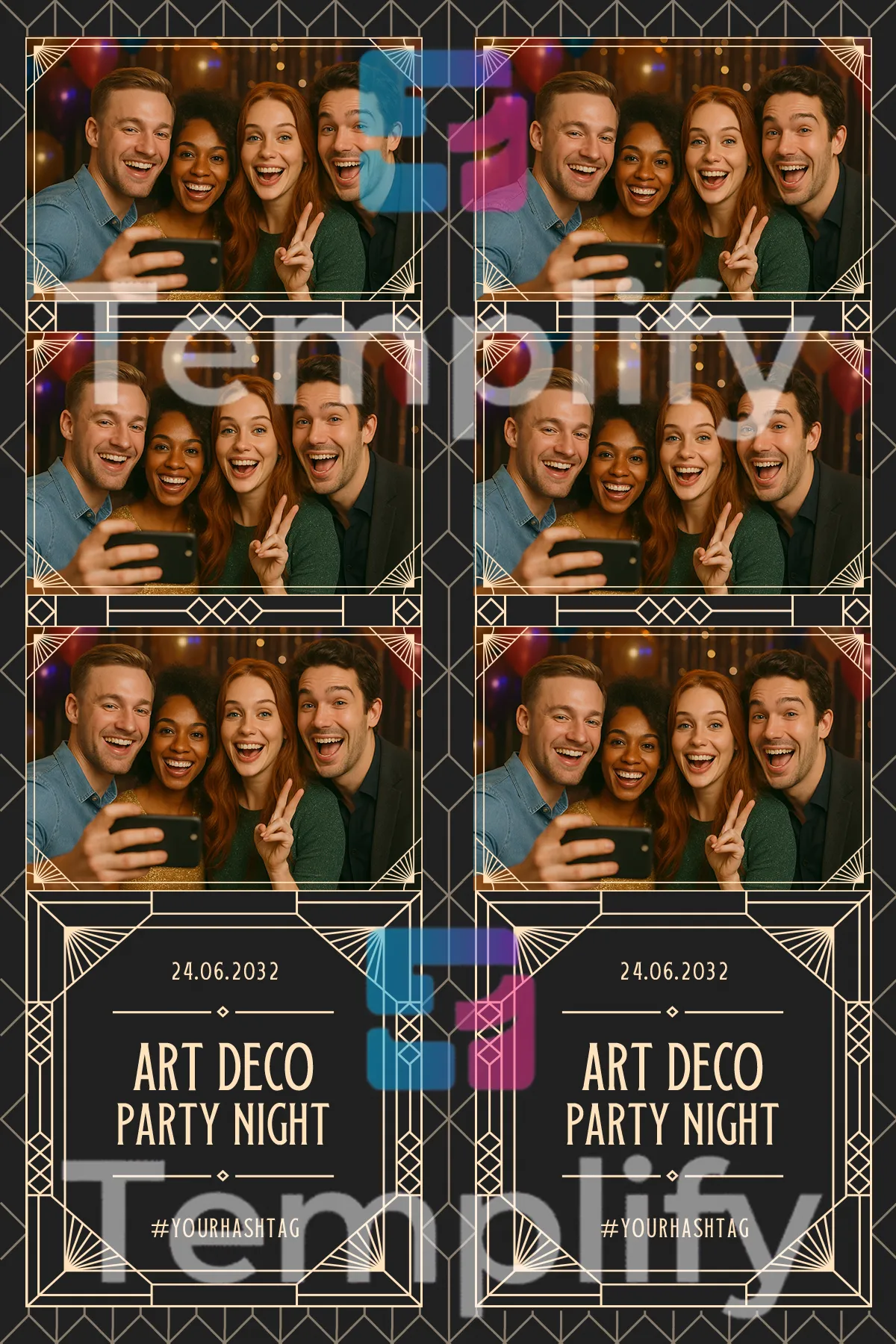 Art deco party photo booth template