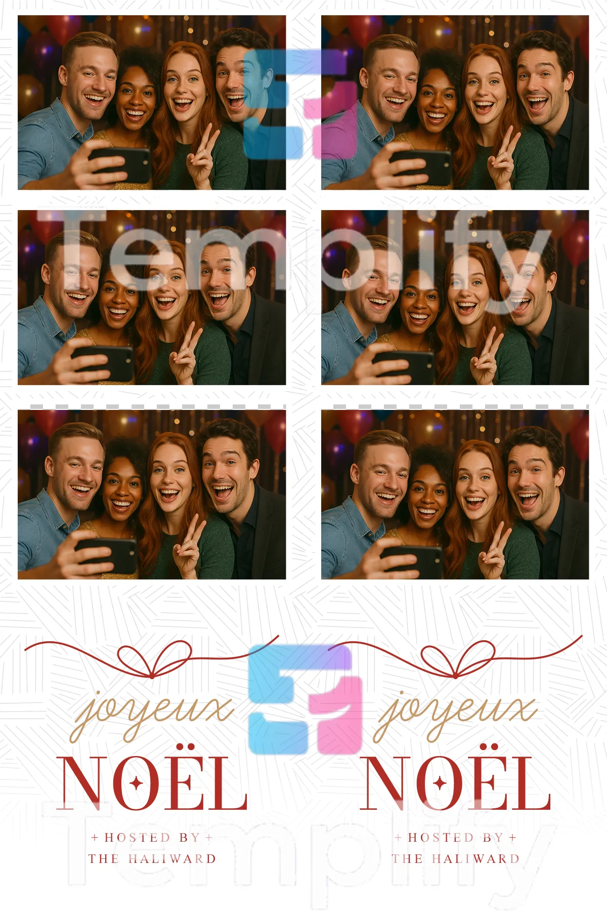Minimal joyeux noel photo booth template