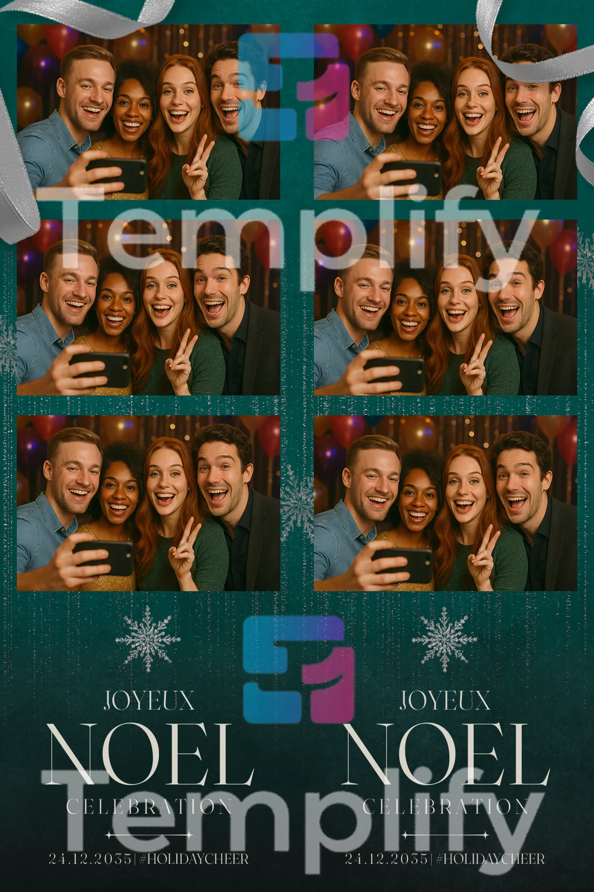 Joyeux noel photo booth template