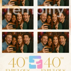40th birthday photo booth template