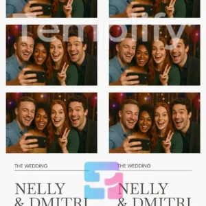 Typographic wedding magazine photo booth template