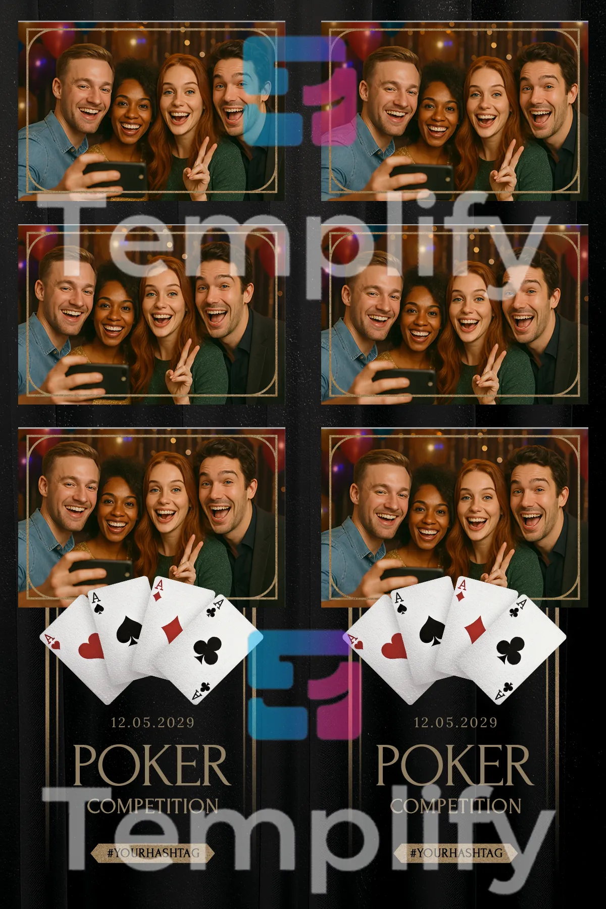Poker competition photo booth template