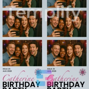 Typographic magazine cover photo booth template