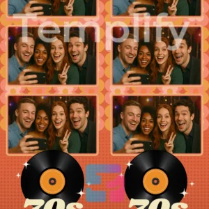 70s night photo booth template