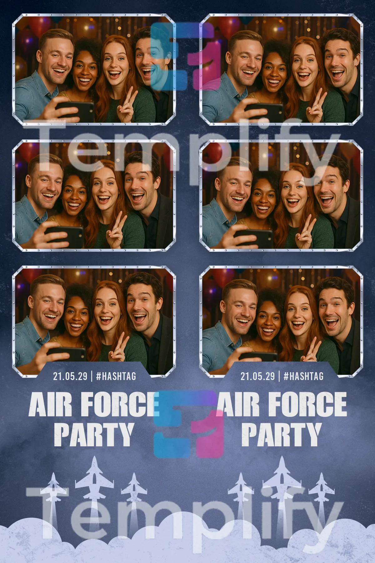 Air force theme photo booth template