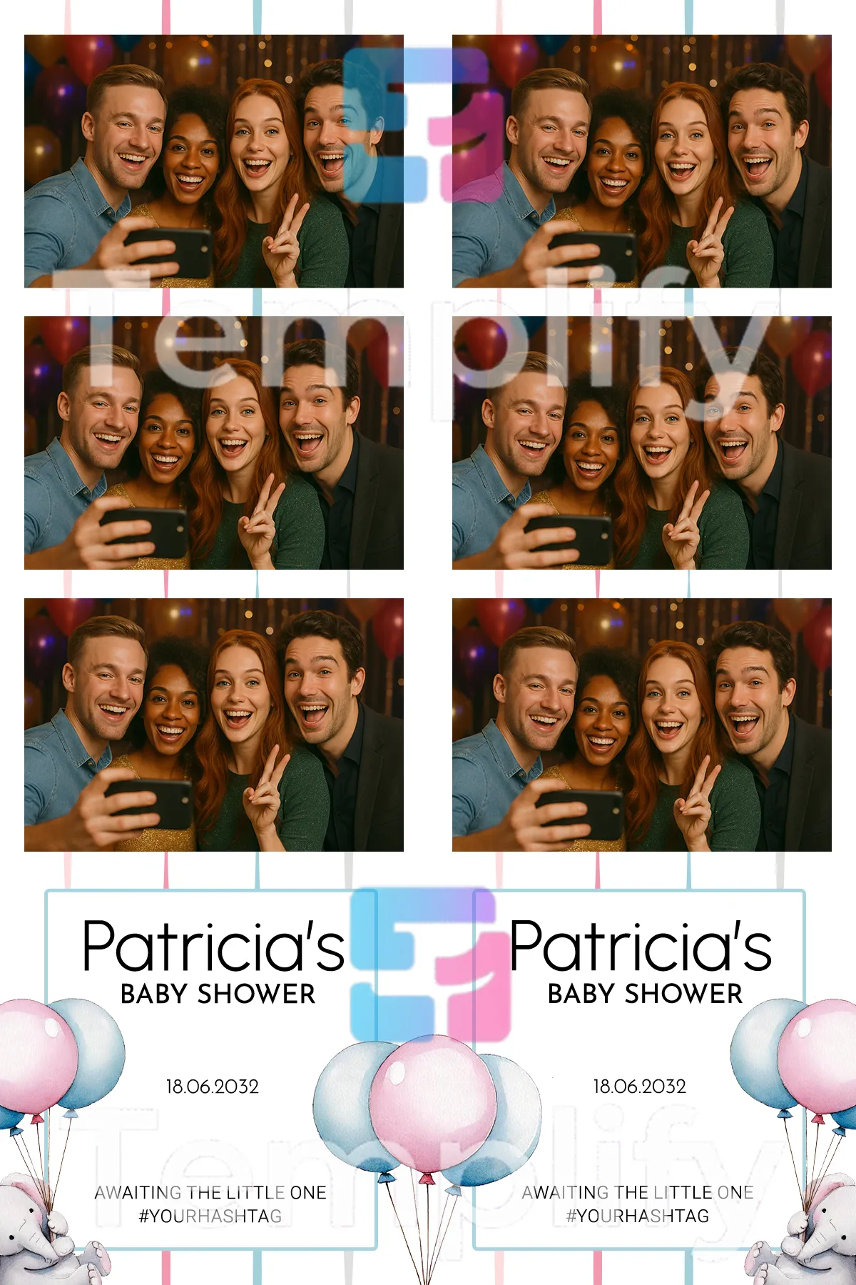 Baby shower photo booth template