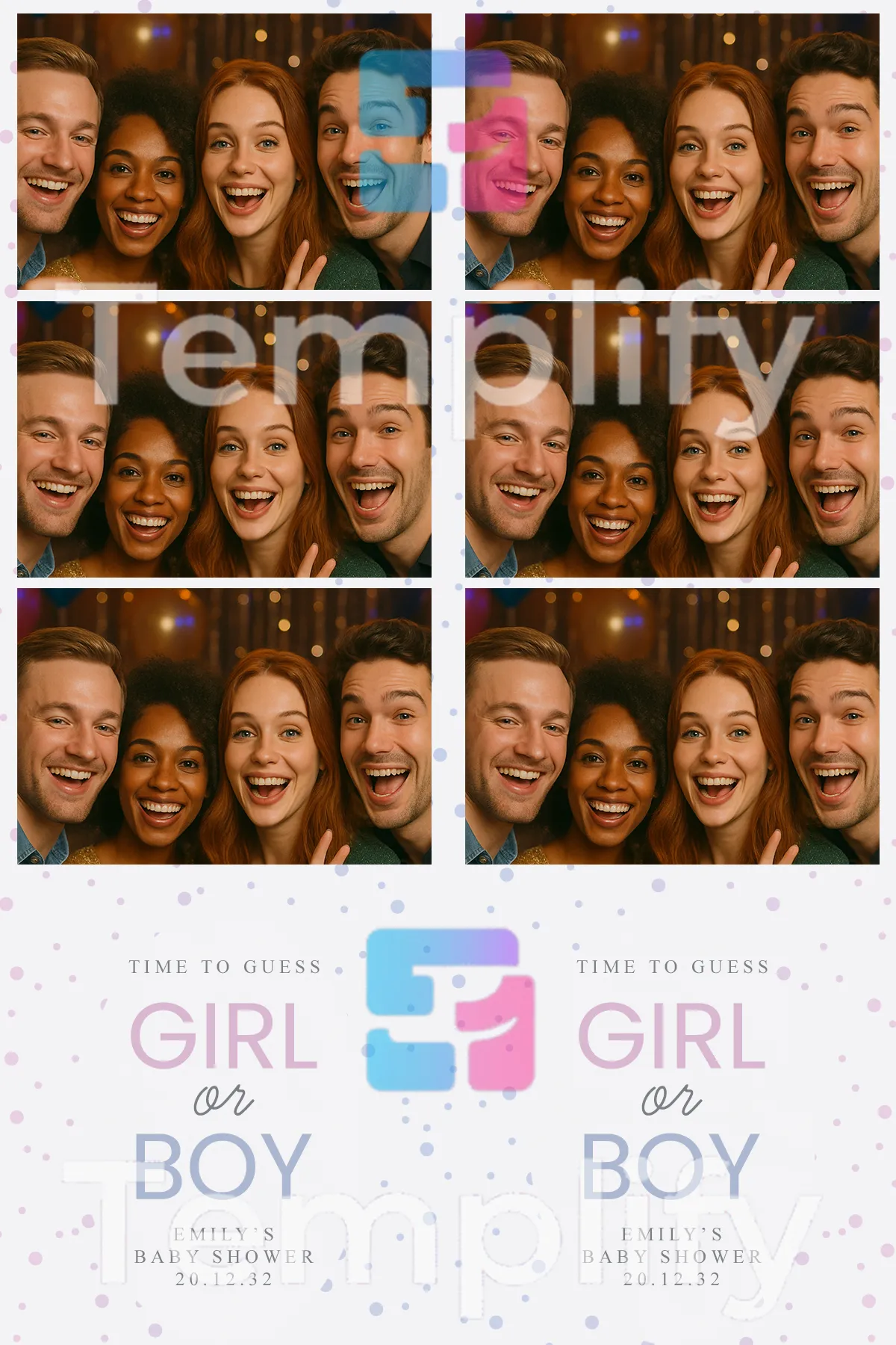 Minimal baby shower photo booth template
