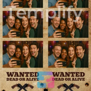 Wanted poster photo booth template
