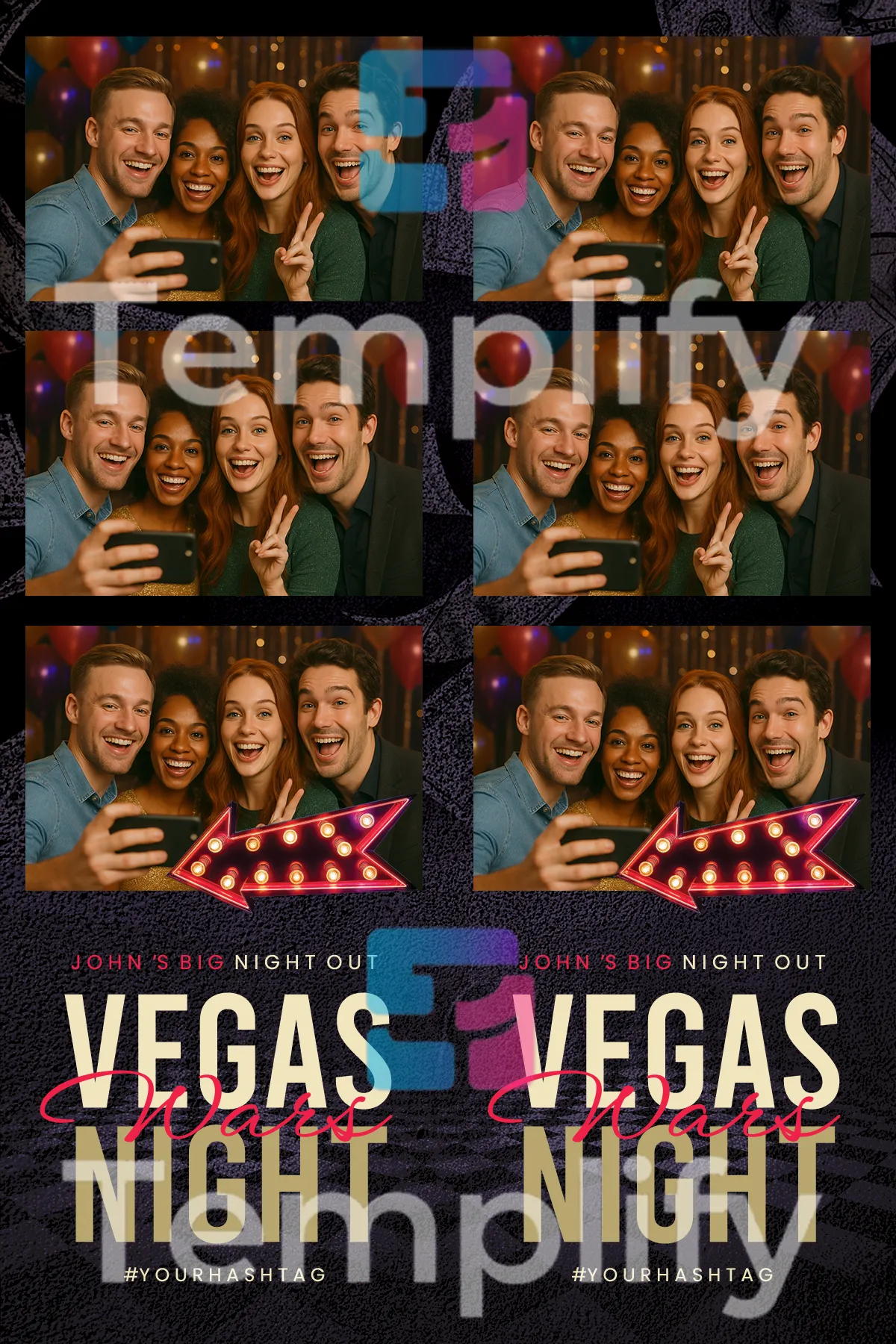 Las vegas theme photo booth template