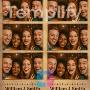 Wanted poster photo booth template