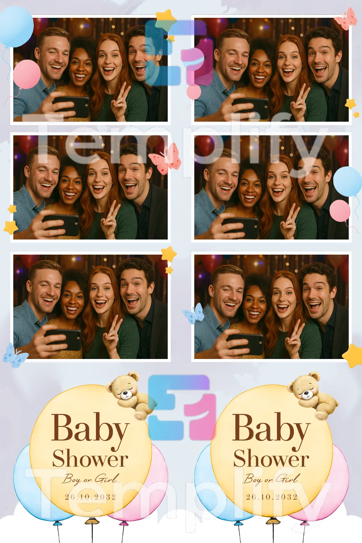 Baby shower photo booth template