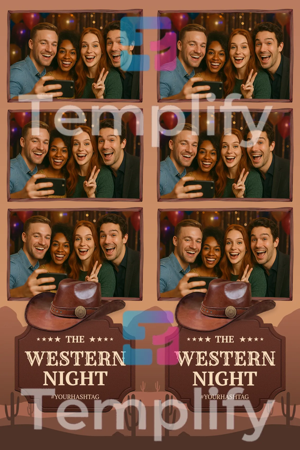 Country western photo booth template
