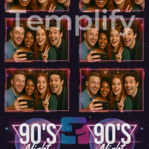 90s night photo booth template