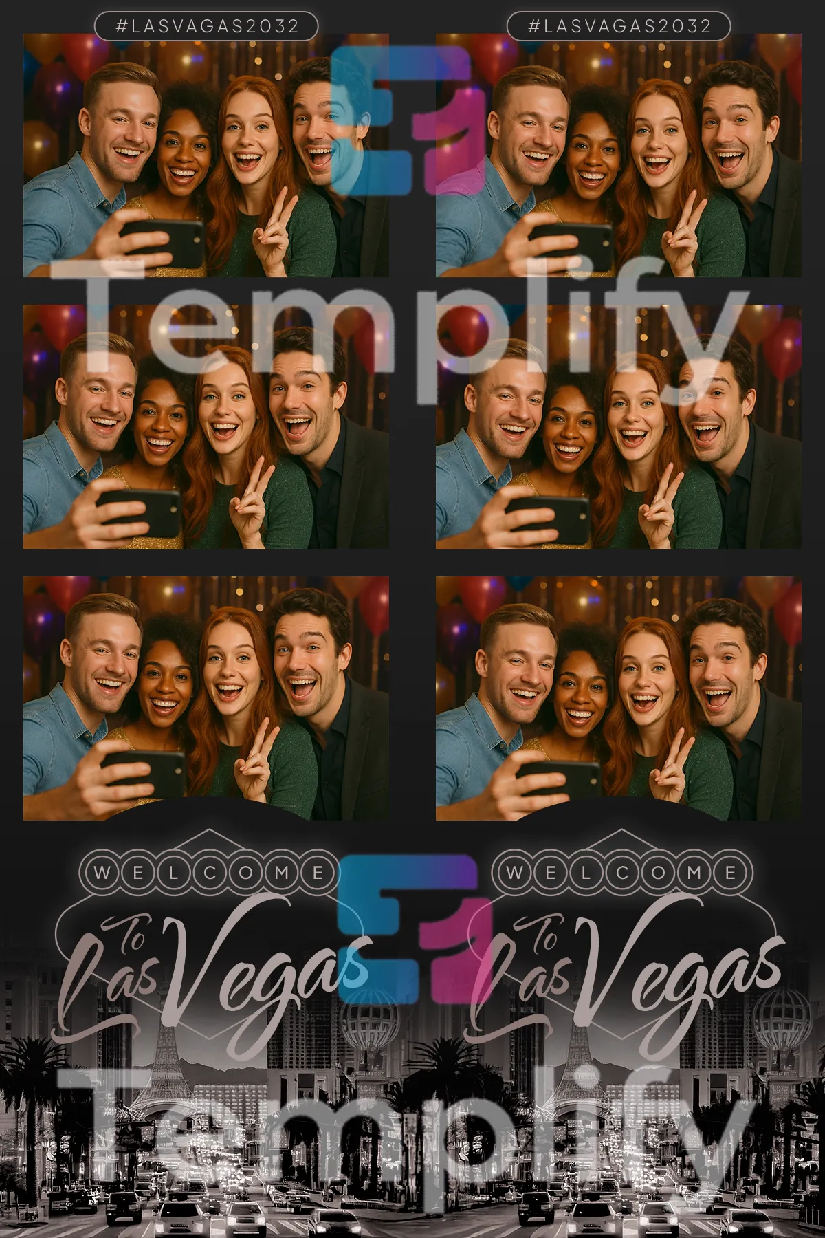 Las vegas nights photo booth template