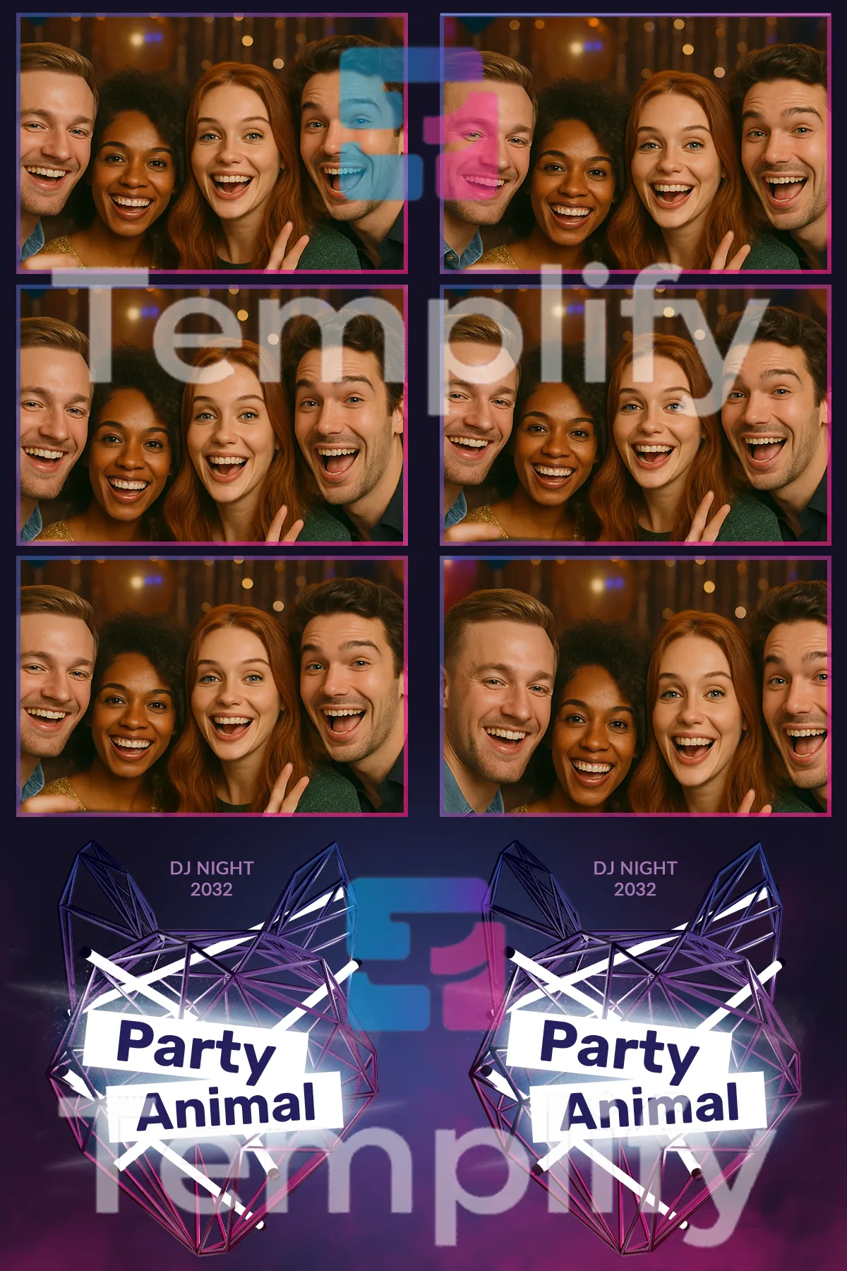 Party animal photo booth template