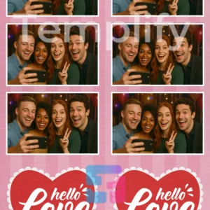 Simple valentine day photo booth template