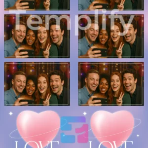 Love notes valentines photo booth template