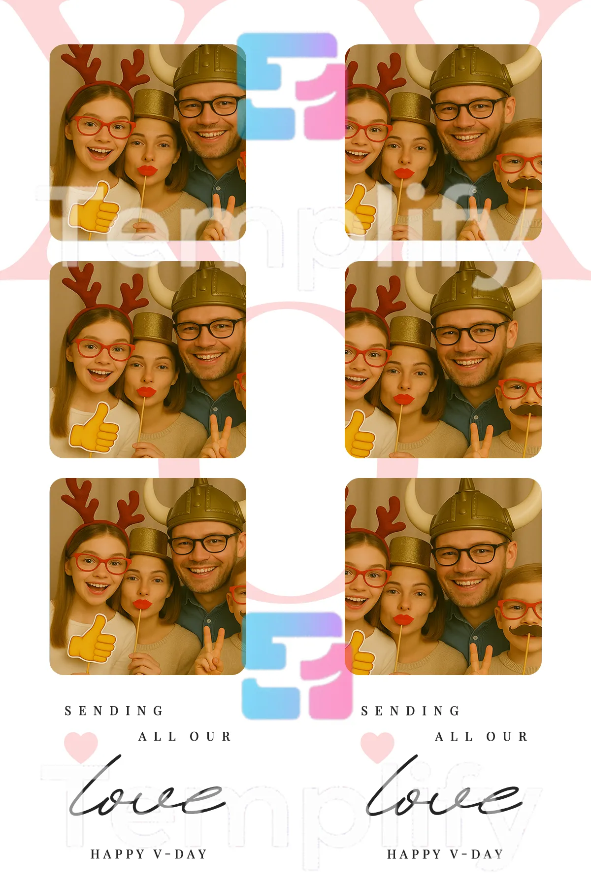 Valentines day xoxo photo booth template